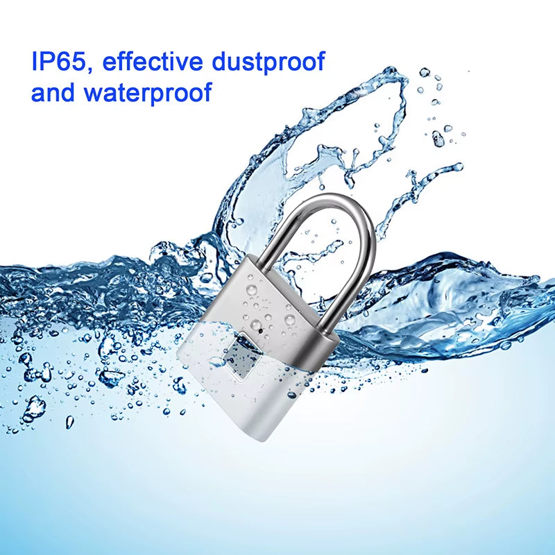 Keyless USB Charging Door Lock Fingerprint Smart Padlock Quickly Unlock Zinc Alloy Metal Self-Imaging Chip 10 Fingerprints