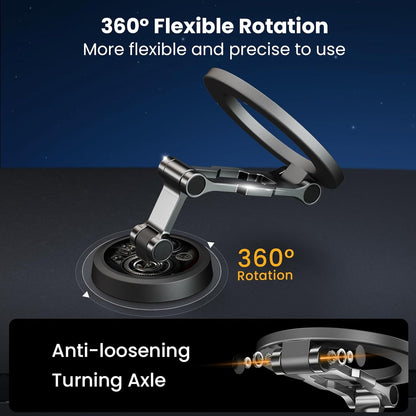 Soporte Movil Coche Para Magsafe,Soporte Magnético Plegable,Rotación De 360°,Succión Potente,Parabrisas & Salpicadero Porta Movil Coche,Todo Metal Soporte Telefono Coche Para Iphone Y Funda Magsafe