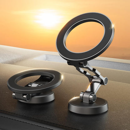 Soporte Movil Coche Para Magsafe,Soporte Magnético Plegable,Rotación De 360°,Succión Potente,Parabrisas & Salpicadero Porta Movil Coche,Todo Metal Soporte Telefono Coche Para Iphone Y Funda Magsafe